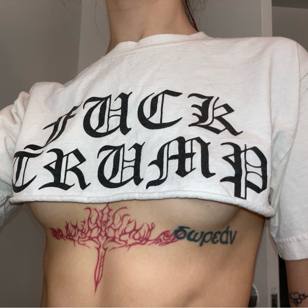 F*CK TR*MP cropped tee